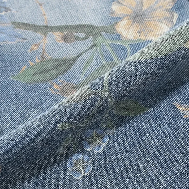 Jean imprimé Floral pour hommes, pantalon en Denim Vintage Y2K, mode Hip Hop, Baggy à jambes larges, Streetwear, nouvelle collection automne 2024