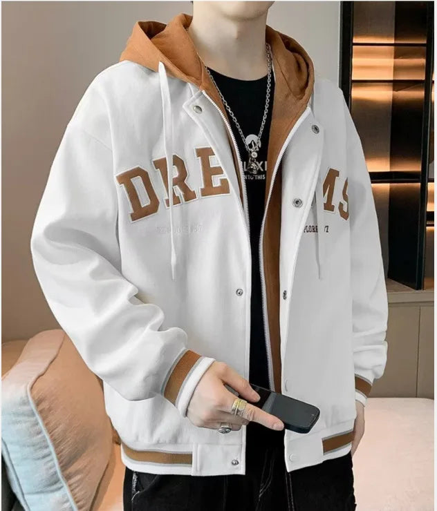 Veste à capuche avec lettres d'étudiant pour hommes et femmes, nouvelle marque assortie avec tout, tendance, uniforme de Baseball universitaire de haute qualité, automne