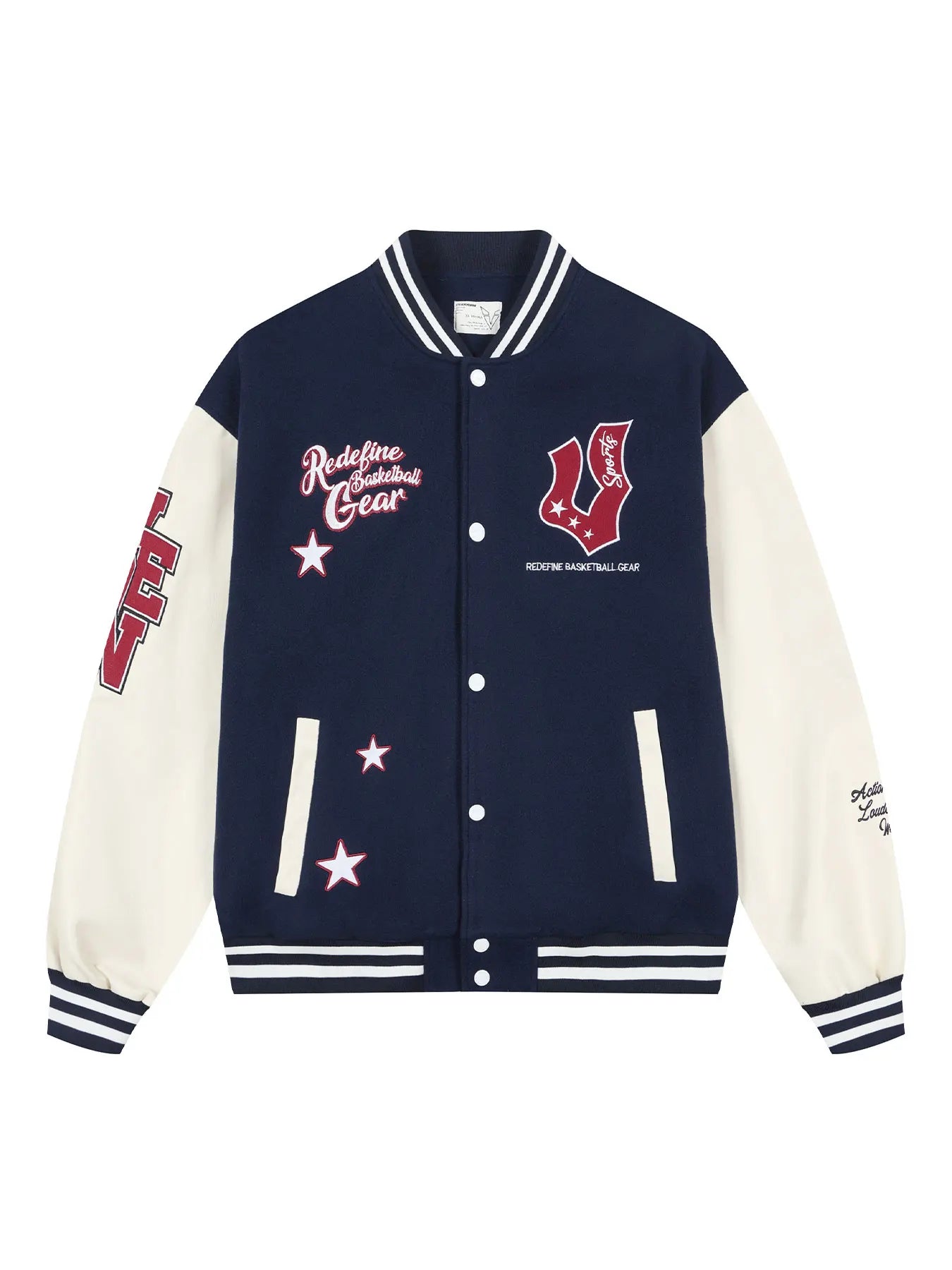 Veste de baseball boutonnée à manches longues pour hommes, manteau universitaire à imprimé étoiles, col de baseball chimilcasual, printemps et automne