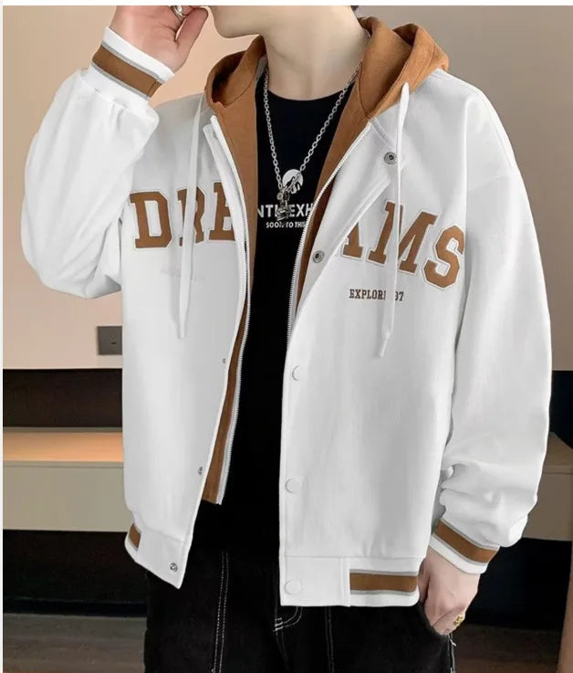 Veste à capuche avec lettres d'étudiant pour hommes et femmes, nouvelle marque assortie avec tout, tendance, uniforme de Baseball universitaire de haute qualité, automne