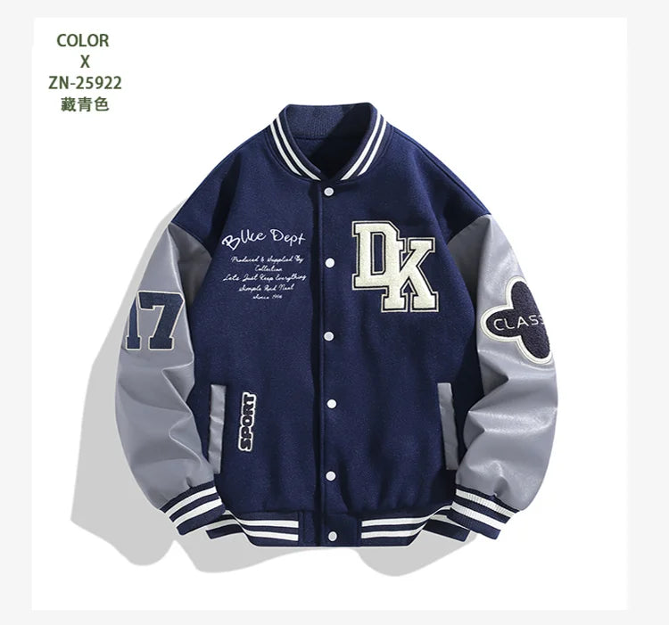 Maxbarley Hip Hop veste de Baseball américaine hommes femmes 2025 automne moto PU cuir Patchwork vestes rue coupe-vent manteau