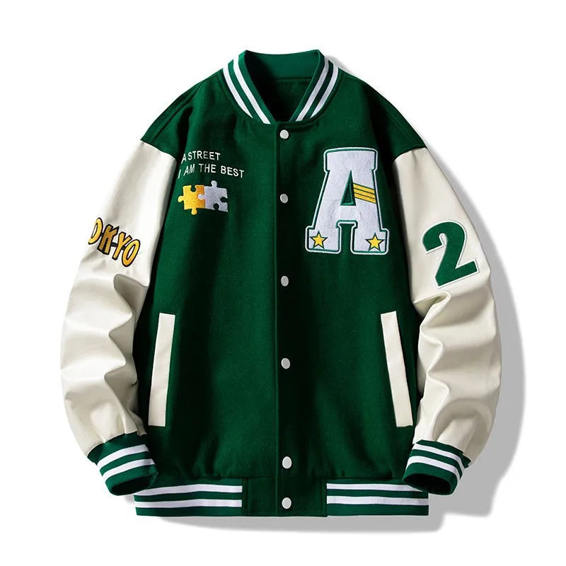 Streetwear Y2K mode hommes et femmes vestes décontractée mode lettre broderie uniforme de Baseball k-pop manteau ample surdimensionné