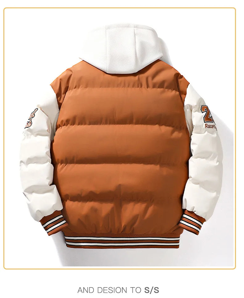 Supzoom nouveauté décontracté broderie hommes hiver à la mode faux deux pièces à capuche pain costume Couple coton rembourré vestes et manteaux