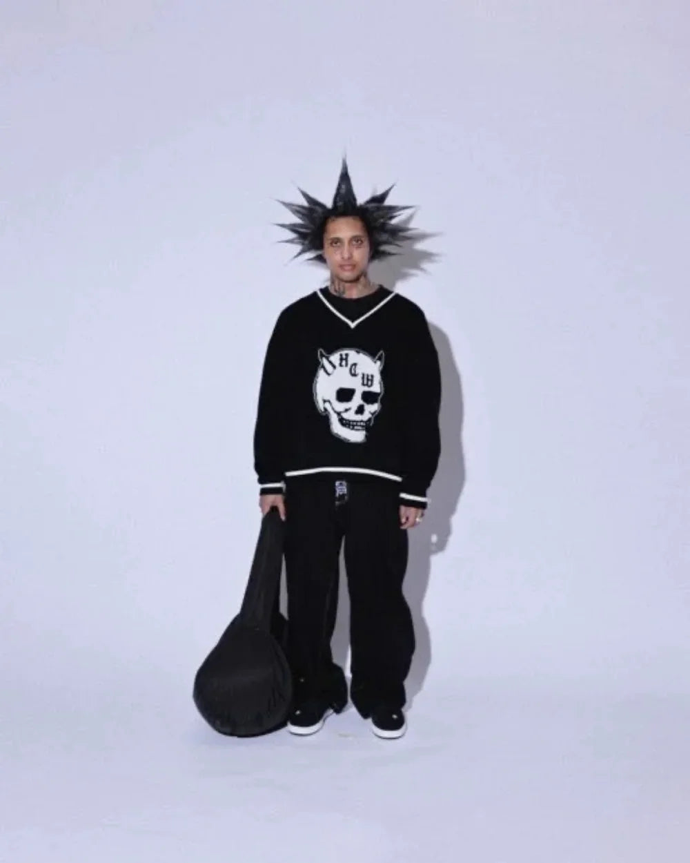 Nouveau Baggy décontracté jambe large Jean hommes rue rétro Hip Hop imprimé Jean tendance mode noir taille haute Jean Y2k hommes vêtements 2023
