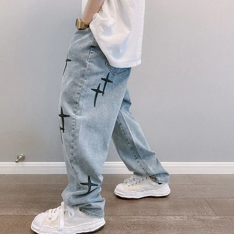 Prowow-Pantalon Ample à Jambes Larges pour Homme, Coupe Droite, Style Hongkongais, Décontracté, Tendance, Version Coréenne, Printemps et Automne