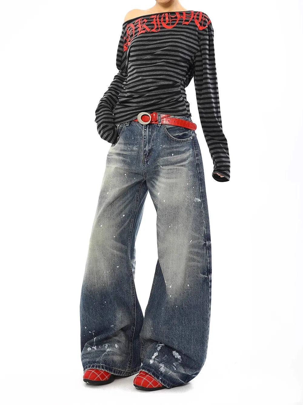 Jean Baggy Vintage taille haute pour femmes, pantalon à jambes larges, surdimensionné, Harajuku, jambes droites, Y2K