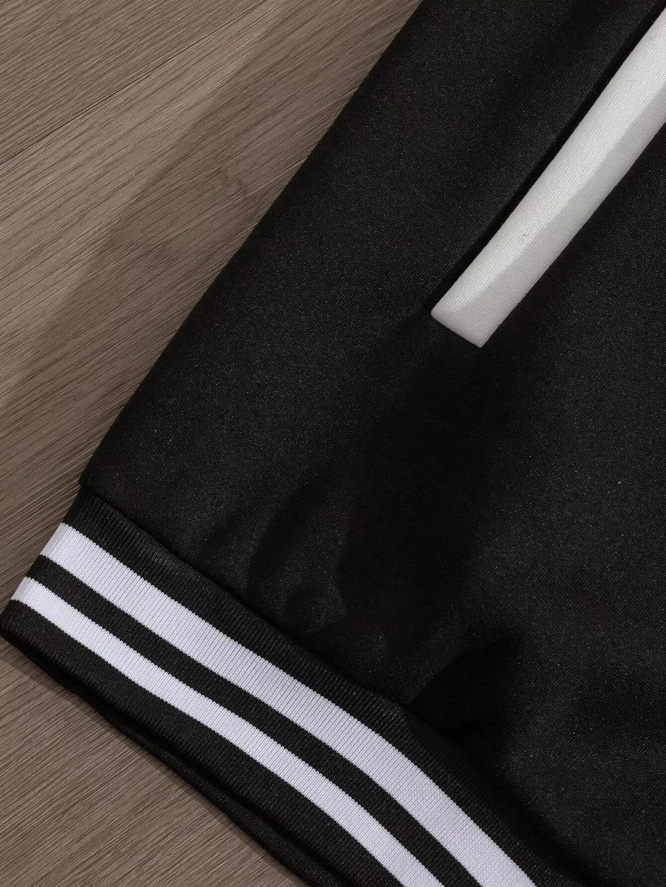 Manfinity EMRG hommes Simple impression quotidien à manches longues veste de Baseball hommes veste hommes vêtements vestes pour hommes