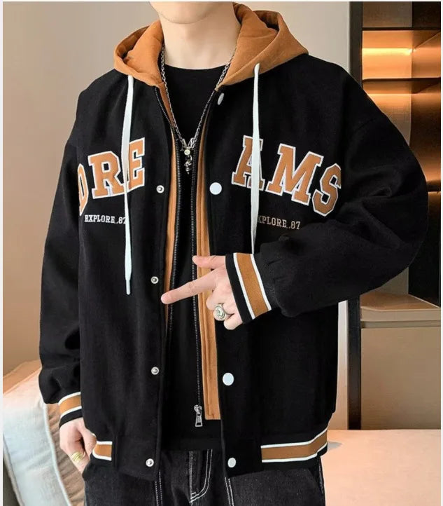 Veste à capuche avec lettres d'étudiant pour hommes et femmes, nouvelle marque assortie avec tout, tendance, uniforme de Baseball universitaire de haute qualité, automne