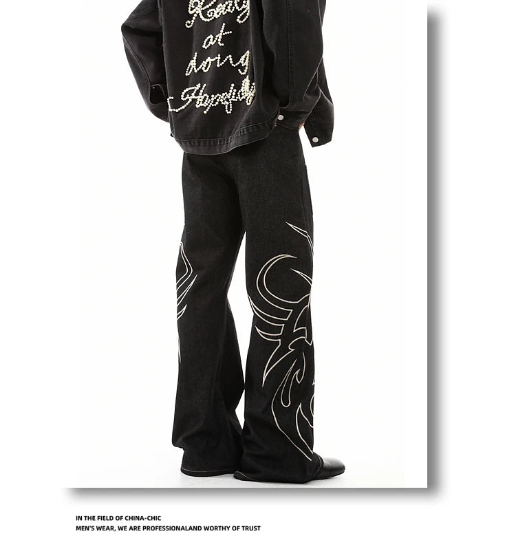 Jean de rue pour hommes, couleur unie, poche tridimensionnelle, ceinture réglable, Denim décontracté, pantalon Cargo droit