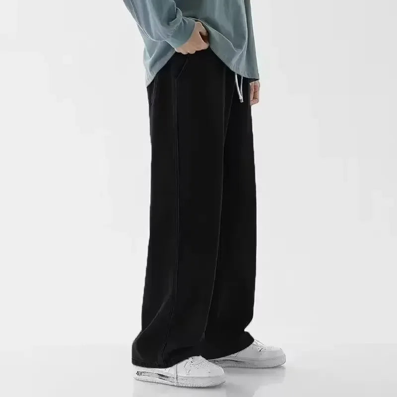 Jean ample pour hommes, Streetwear, Style coréen, mode, ample, droit, jambes larges, vêtements de marque, noir, bleu clair, nouvelle collection 2025