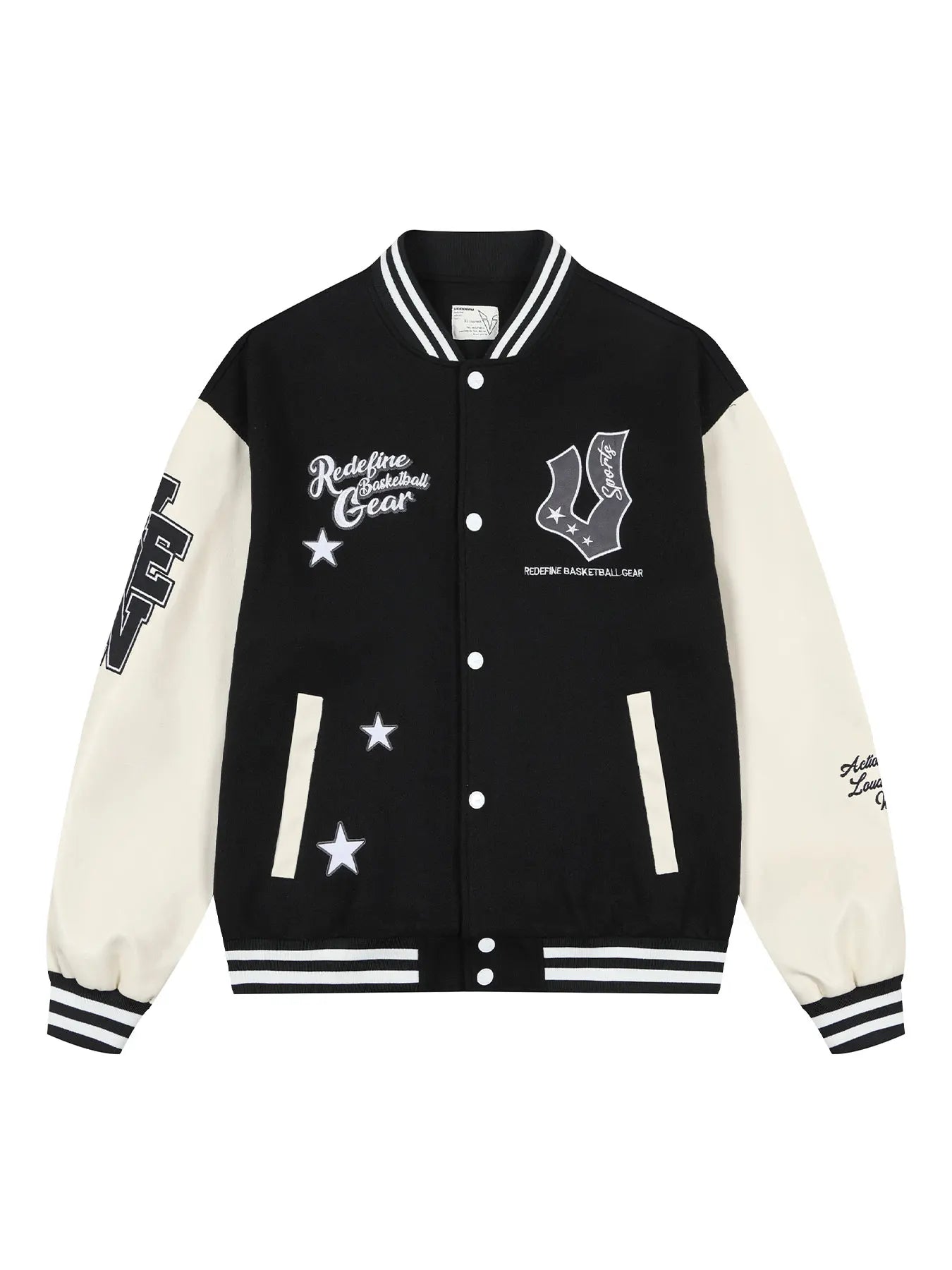 Veste de baseball boutonnée à manches longues pour hommes, manteau universitaire à imprimé étoiles, col de baseball chimilcasual, printemps et automne