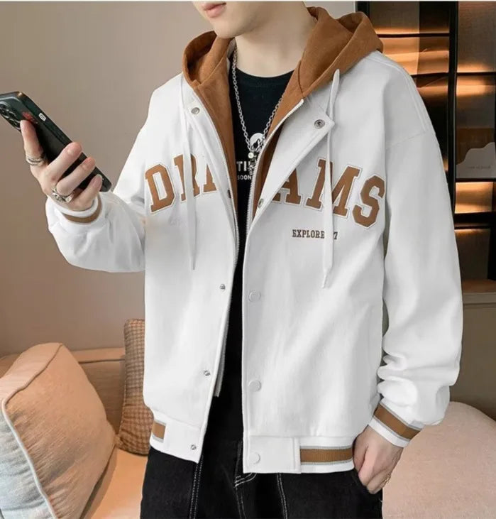 Veste à capuche avec lettres d'étudiant pour hommes et femmes, nouvelle marque assortie avec tout, tendance, uniforme de Baseball universitaire de haute qualité, automne