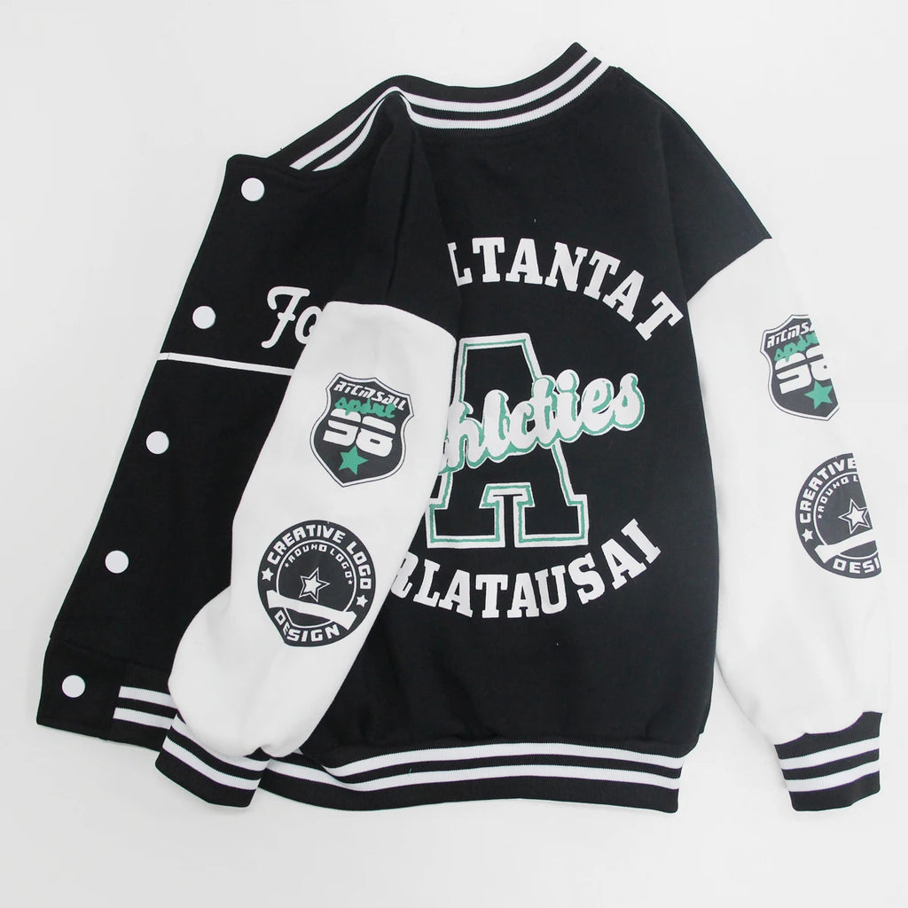 Vestes de Baseball pour Garçon et Fille, Manteau Décontracté avec Lettres Imprimées, à la Mode, pour Printemps et Automne, pour Enfant de 5 à 12 Ans, 2024