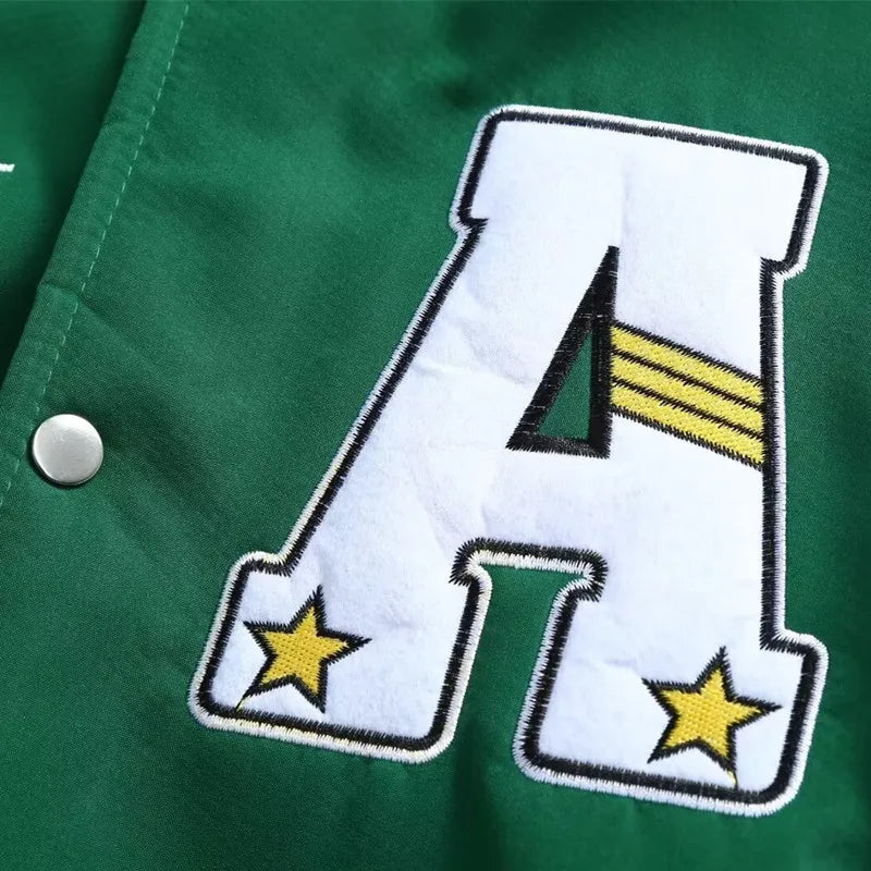 Vestes polaires Vintage à col de Baseball pour hommes, lettres brodées, loisirs, sport, manteau épais en peau d'agneau, veste de moto surdimensionnée