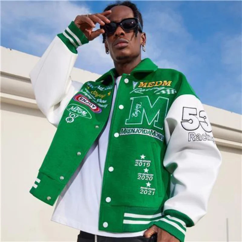 Veste d'uniforme de baseball brodée pour hommes, style américain, européen et américain, rétro, styles de couple, tendance printemps et automne, Y2K