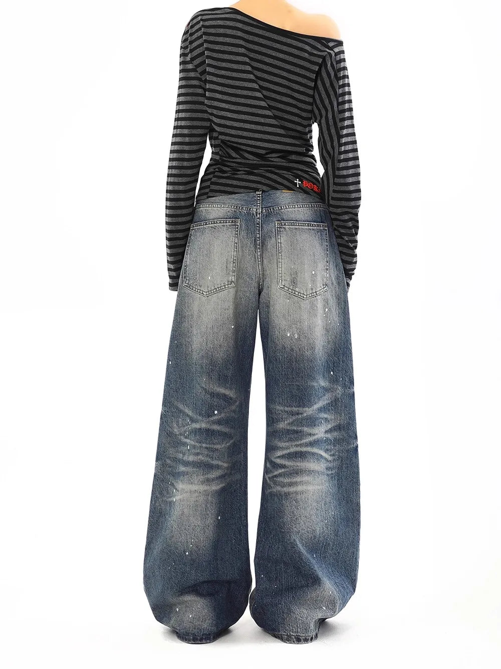 Jean Baggy Vintage taille haute pour femmes, pantalon à jambes larges, surdimensionné, Harajuku, jambes droites, Y2K