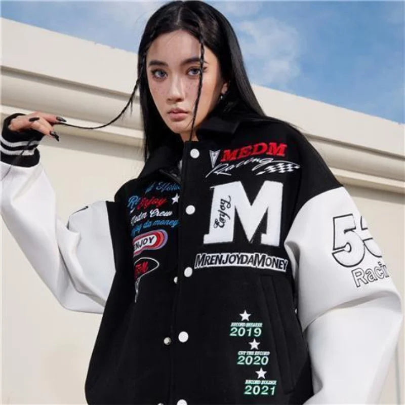 Veste d'uniforme de baseball brodée pour hommes, style américain, européen et américain, rétro, styles de couple, tendance printemps et automne, Y2K