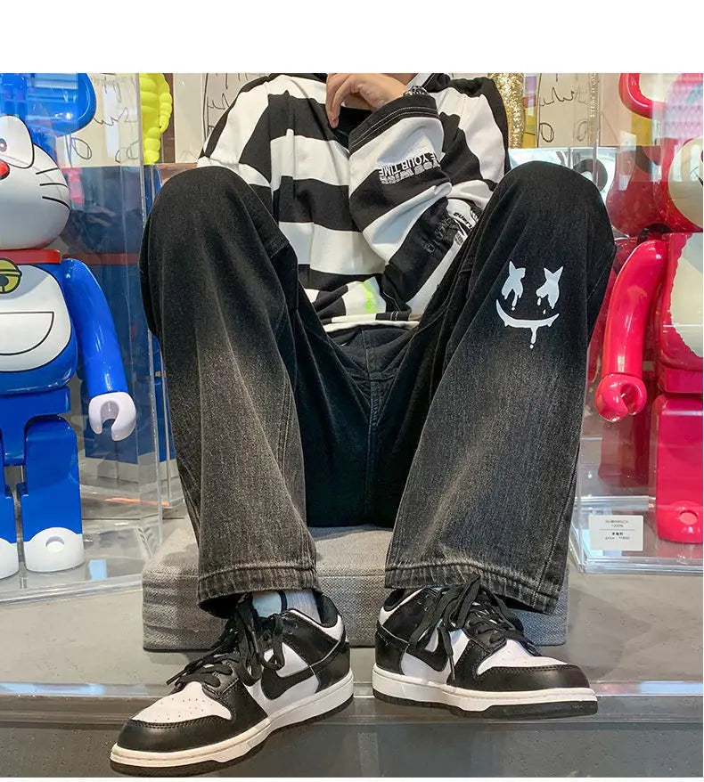 Jean Baggy Vintage à Jambes Larges pour Homme, Pantalon Streetwear Surdimensionné, Droit et Long, à la Mode, Y2k, 2024