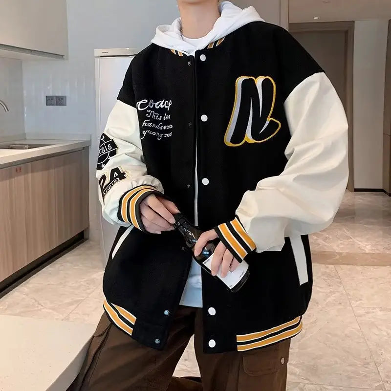 Veste de Baseball Brodée pour Homme, Uniforme Décontracté, Épissage, ChimJacket, Mode High Street, Vêtements Oupilladt, Nouvelle Collection Automne