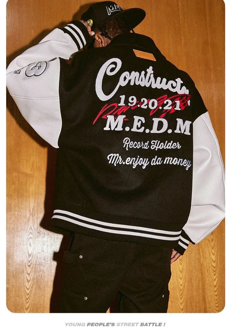 Veste d'uniforme de baseball brodée pour hommes, style américain, européen et américain, rétro, styles de couple, tendance printemps et automne, Y2K