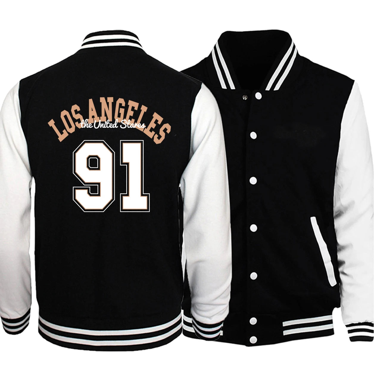Seaport Angel City Los Angeles Lettre Impression Vestes Hommes S-5XL Sourire Uniforme De Baseball Surdimensionné Everthingadt Manteau De Mode