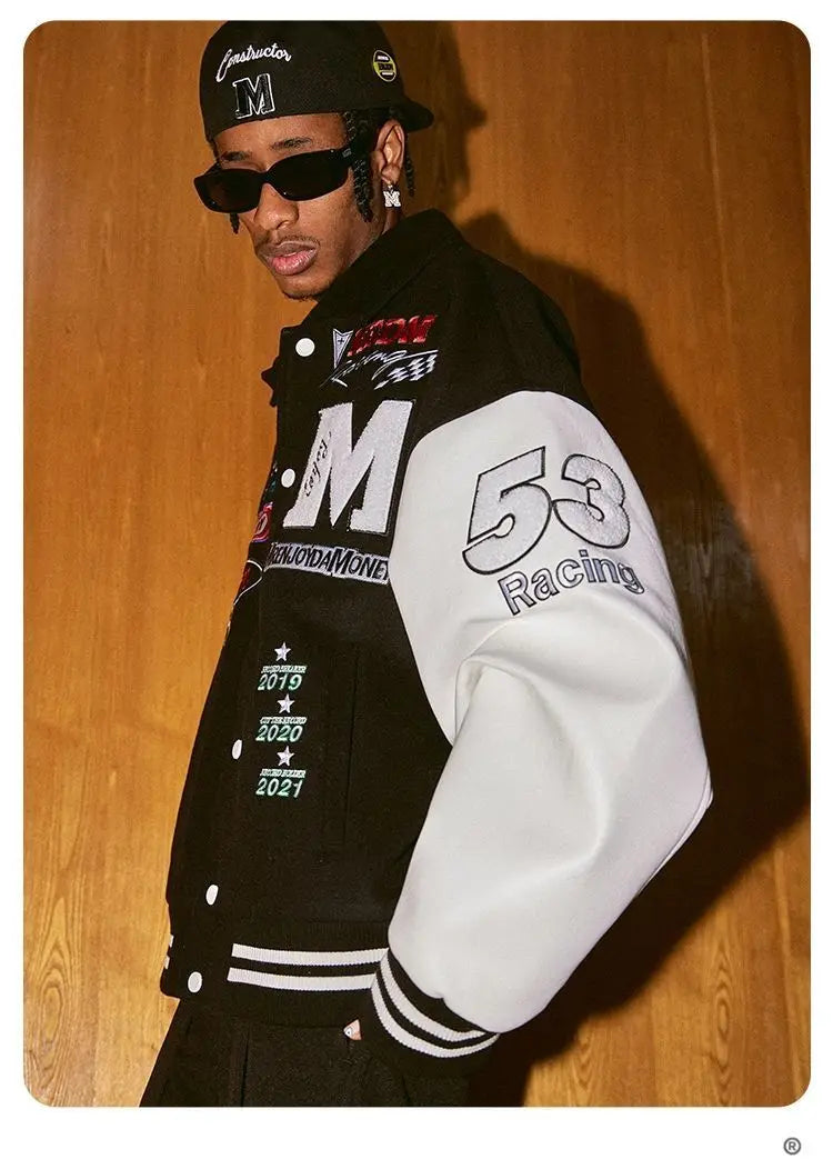 Veste d'uniforme de baseball brodée pour hommes, style américain, européen et américain, rétro, styles de couple, tendance printemps et automne, Y2K