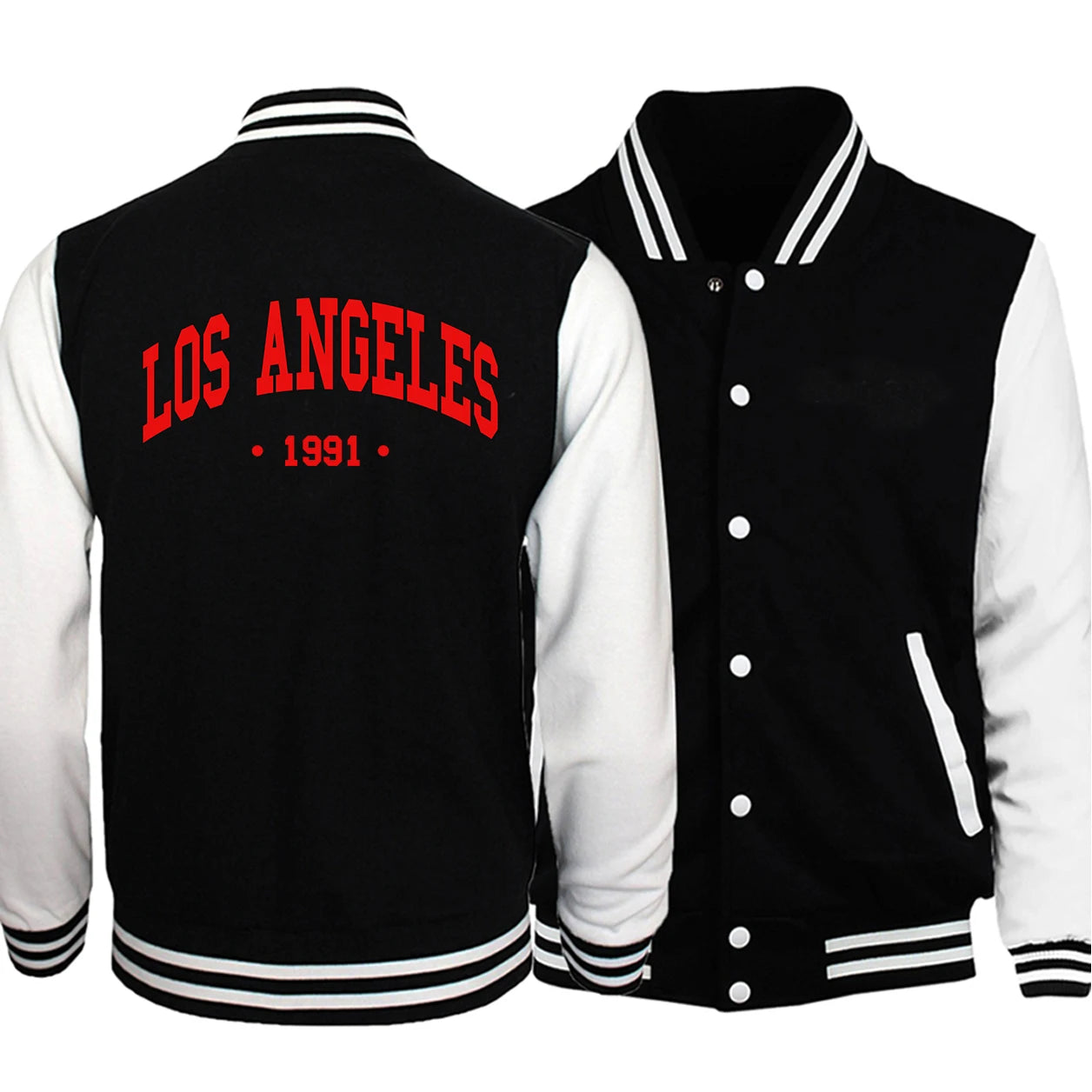 Seaport Angel City Los Angeles Lettre Impression Vestes Hommes S-5XL Sourire Uniforme De Baseball Surdimensionné Everthingadt Manteau De Mode