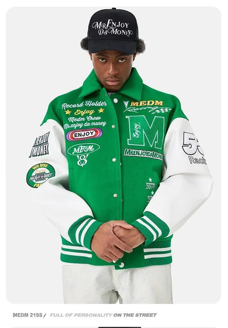 Veste d'uniforme de baseball brodée pour hommes, style américain, européen et américain, rétro, styles de couple, tendance printemps et automne, Y2K