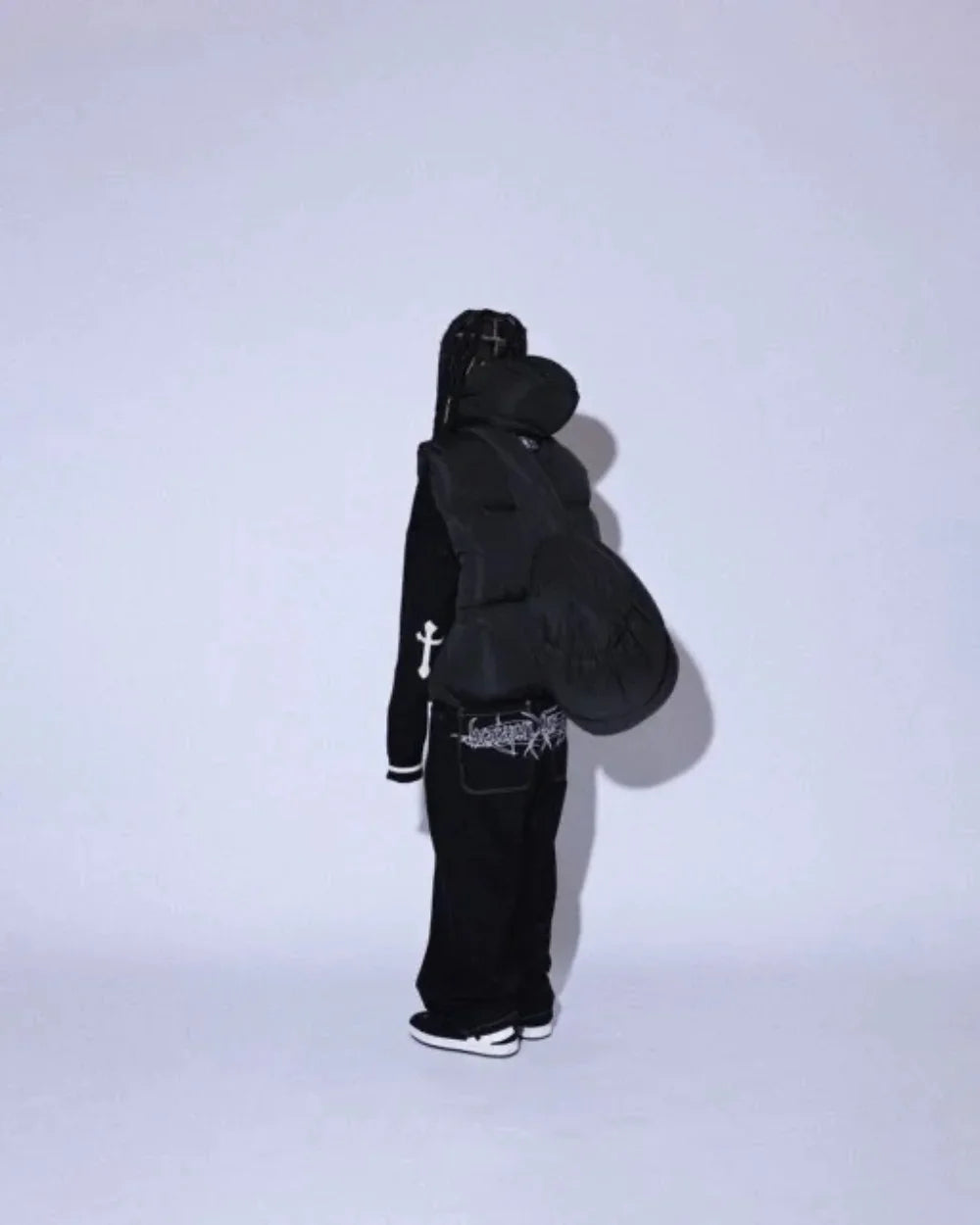 Nouveau Baggy décontracté jambe large Jean hommes rue rétro Hip Hop imprimé Jean tendance mode noir taille haute Jean Y2k hommes vêtements 2023