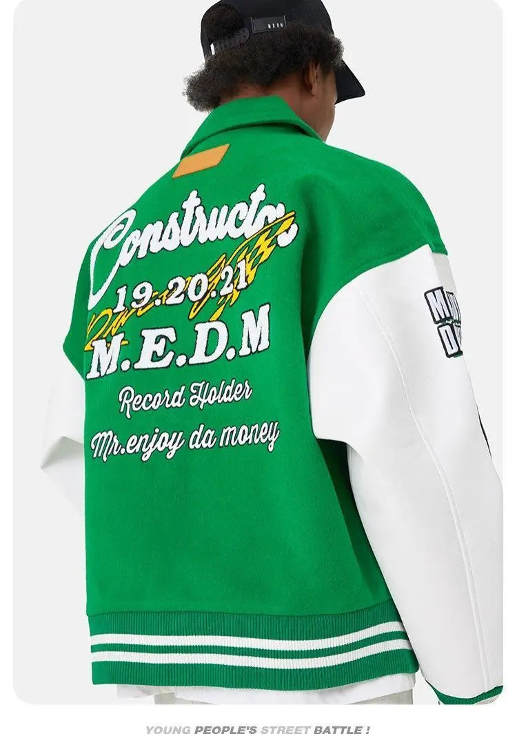 Veste d'uniforme de baseball brodée pour hommes, style américain, européen et américain, rétro, styles de couple, tendance printemps et automne, Y2K