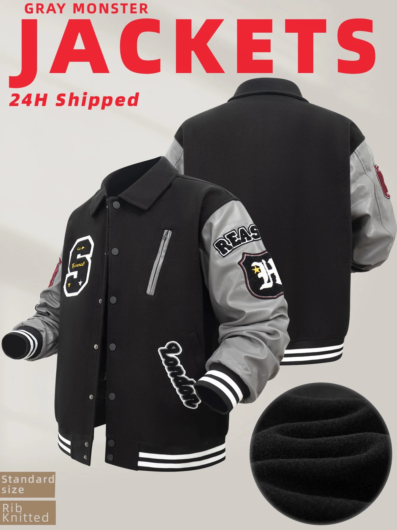 Veste bombardier Vintage à col rabattu pour homme, manteau ample avec lettres brodées, veste de moto, veste de Baseball universitaire automne/hiver