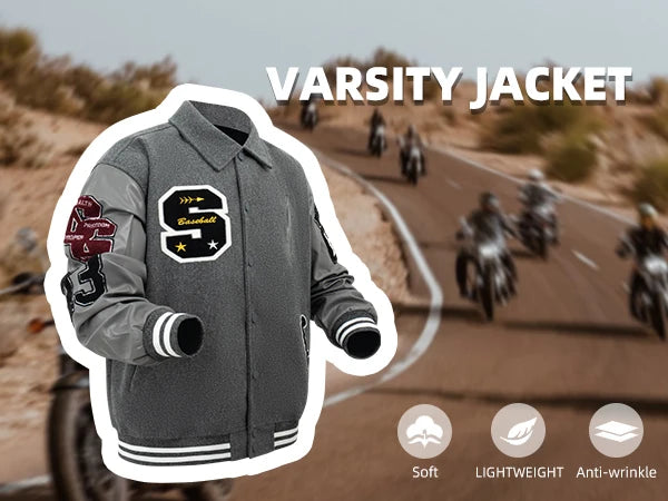 Veste bombardier Vintage à col rabattu pour homme, manteau ample avec lettres brodées, veste de moto, veste de Baseball universitaire automne/hiver