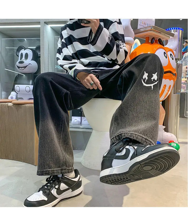 Jean Baggy Vintage à Jambes Larges pour Homme, Pantalon Streetwear Surdimensionné, Droit et Long, à la Mode, Y2k, 2024