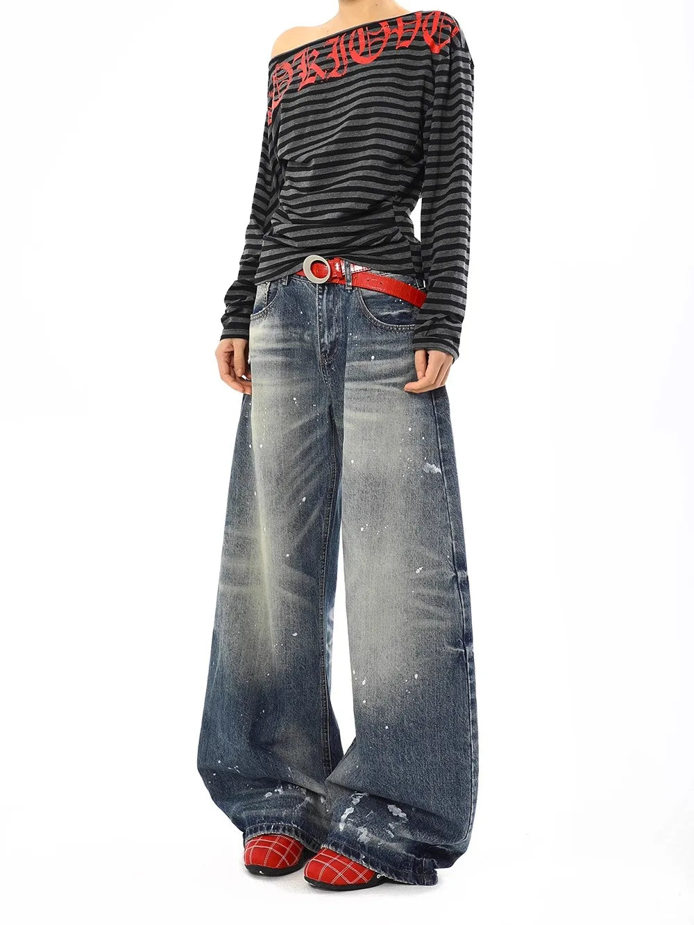 Jean Baggy Vintage taille haute pour femmes, pantalon à jambes larges, surdimensionné, Harajuku, jambes droites, Y2K