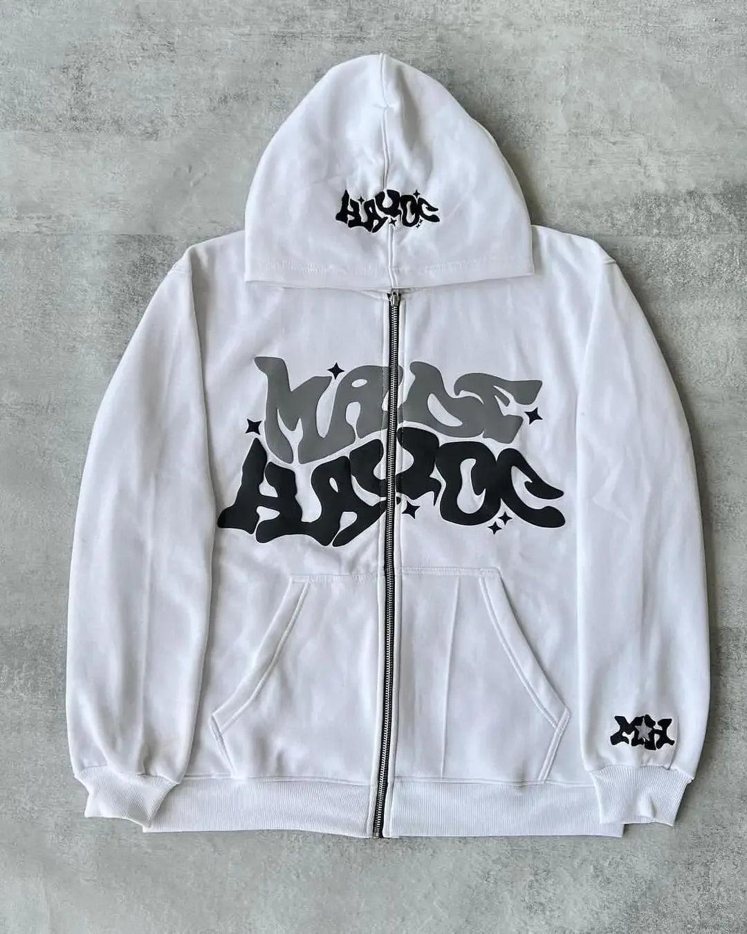 Sweat-shirt à capuche avec fermeture éclair, lettres et étoiles américaines rétro, adapté aux hommes et aux femmes, veste Y2K, cardigan d'automne et d'hiver