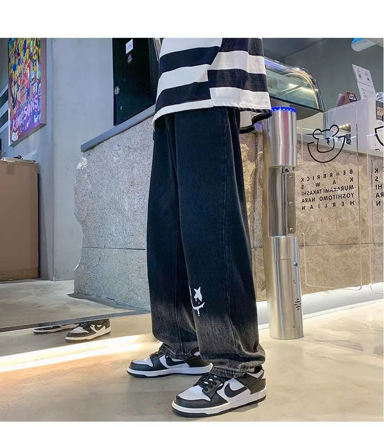 Jean Baggy Vintage à Jambes Larges pour Homme, Pantalon Streetwear Surdimensionné, Droit et Long, à la Mode, Y2k, 2024