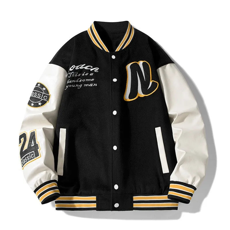 Streetwear Y2K mode hommes et femmes vestes décontractée mode lettre broderie uniforme de Baseball k-pop manteau ample surdimensionné