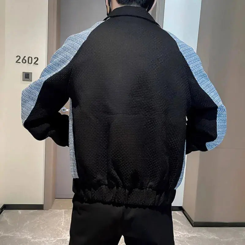 Mn-Vestes décontractées épissées pour hommes, col rabattu, combinaison coréenne à simple boutonnage, couleurs durables, nouveaux abonnés, automne, hiver