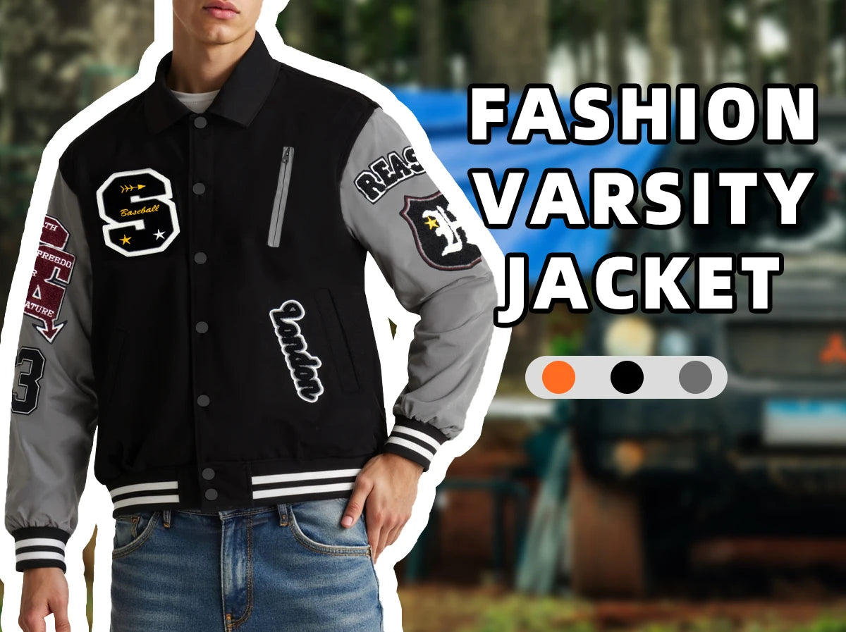 Veste bombardier Vintage à col rabattu pour homme, manteau ample avec lettres brodées, veste de moto, veste de Baseball universitaire automne/hiver