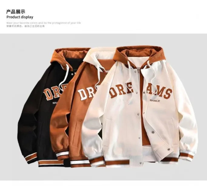 Veste à capuche avec lettres d'étudiant pour hommes et femmes, nouvelle marque assortie avec tout, tendance, uniforme de Baseball universitaire de haute qualité, automne