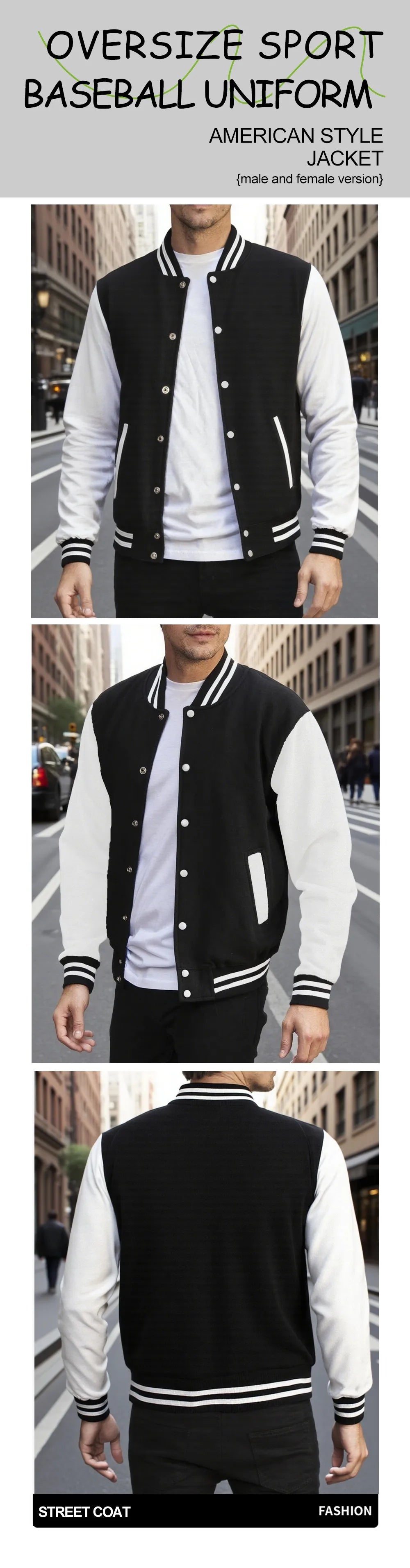 Veste de Baseball imprimée Your Attitude pour hommes, haut ample et décontracté, vêtements polaires d'automne, manteau Hip Hop américain