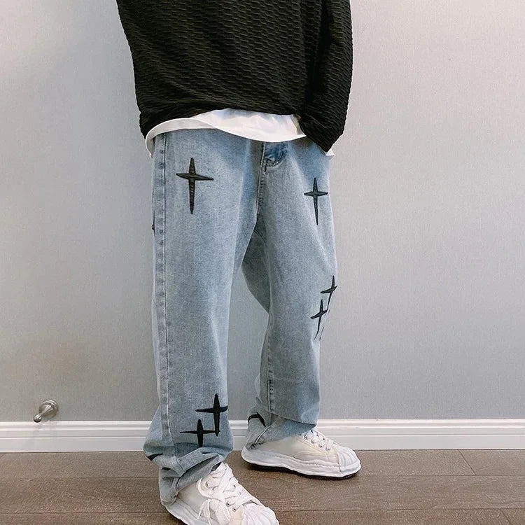 Prowow-Pantalon Ample à Jambes Larges pour Homme, Coupe Droite, Style Hongkongais, Décontracté, Tendance, Version Coréenne, Printemps et Automne