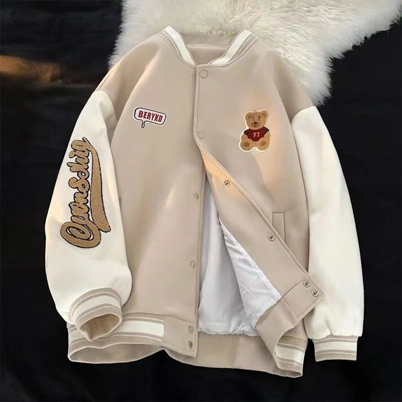Veste d'uniforme de baseball brodée pour hommes, style américain, européen et américain, rétro, styles de couple, tendance printemps et automne, Y2K