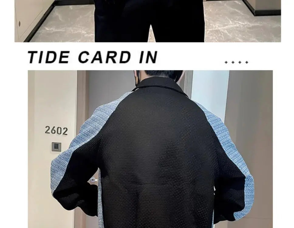 Mn-Vestes décontractées épissées pour hommes, col rabattu, combinaison coréenne à simple boutonnage, couleurs durables, nouveaux abonnés, automne, hiver