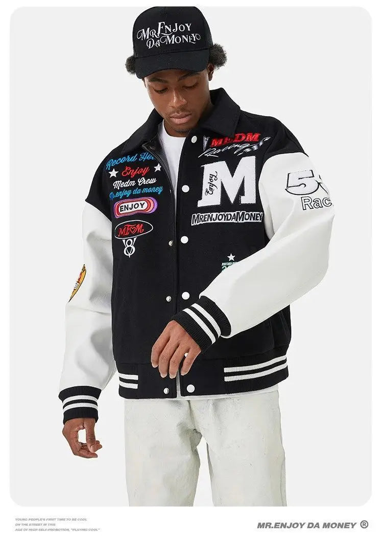 Veste d'uniforme de baseball brodée pour hommes, style américain, européen et américain, rétro, styles de couple, tendance printemps et automne, Y2K