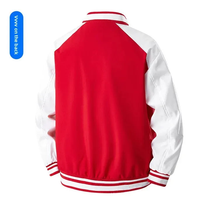Veste de Baseball rétro américaine pour hommes, col montant, vêtements d'extérieur décontractés, coupe ample, manteau de printemps et d'automne