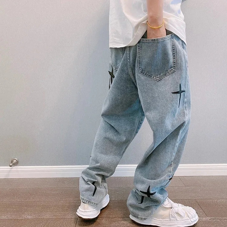 Prowow-Pantalon Ample à Jambes Larges pour Homme, Coupe Droite, Style Hongkongais, Décontracté, Tendance, Version Coréenne, Printemps et Automne