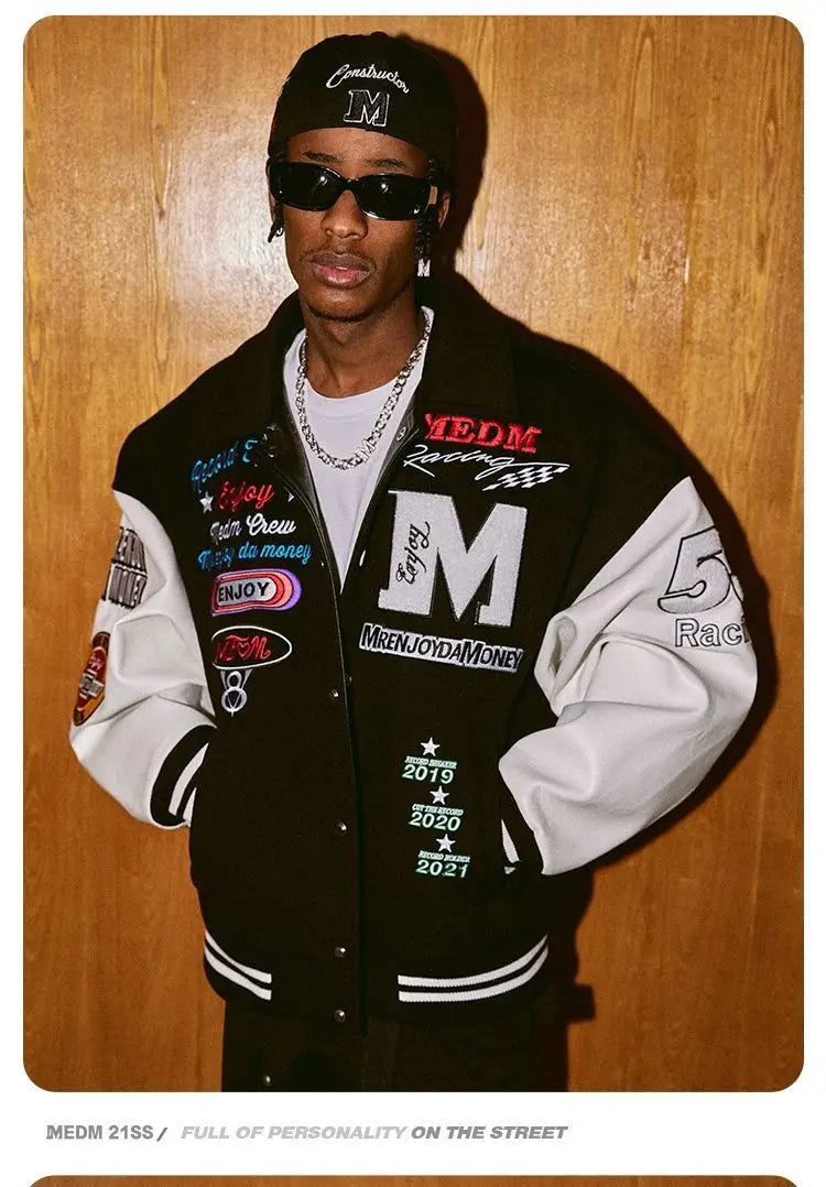 Veste d'uniforme de baseball brodée pour hommes, style américain, européen et américain, rétro, styles de couple, tendance printemps et automne, Y2K