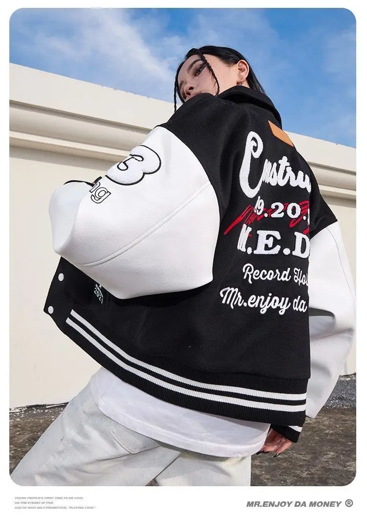 Veste d'uniforme de baseball brodée pour hommes, style américain, européen et américain, rétro, styles de couple, tendance printemps et automne, Y2K