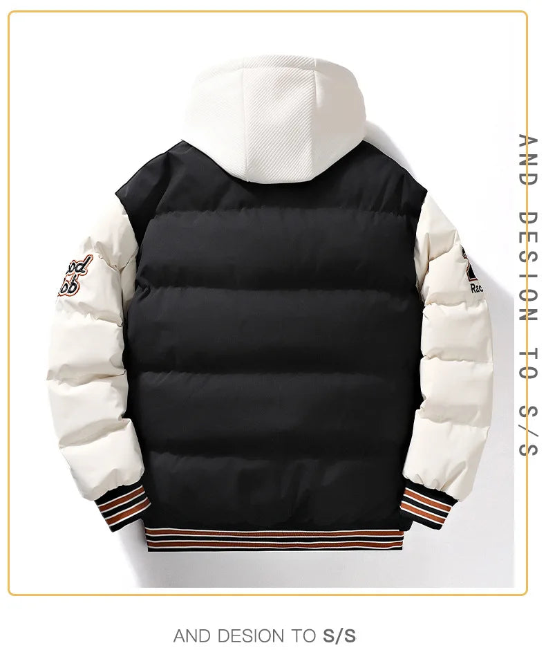 Supzoom nouveauté décontracté broderie hommes hiver à la mode faux deux pièces à capuche pain costume Couple coton rembourré vestes et manteaux